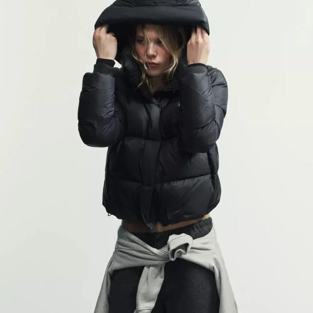 ZARA WATER REPELLENT WINDPROOF HOODED DOWN